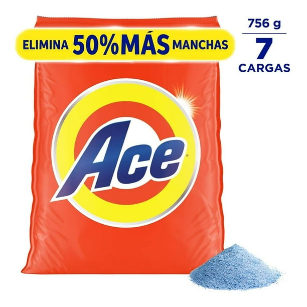 Detergente en Polvo Ace Limpieza Instantánea 7 cargas, 756 gr