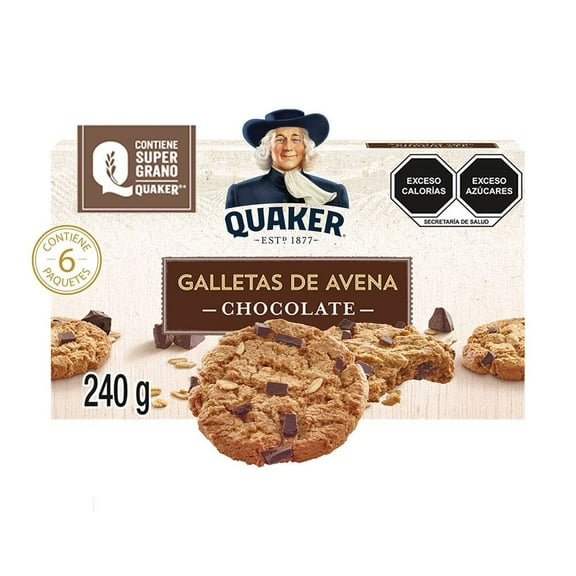 Galletas de avena Quaker chocolate 6 paquetes de 40 g c/u