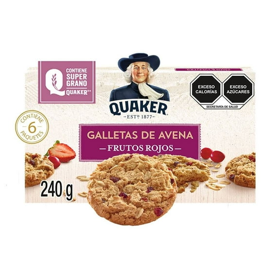 Galletas de avena Quaker con frutos rojos 6 paquetes de 40 g c/u