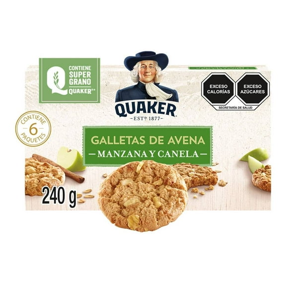 Galletas de avena Quaker con manzana y canela 6 paquetes de 40 g c/u
