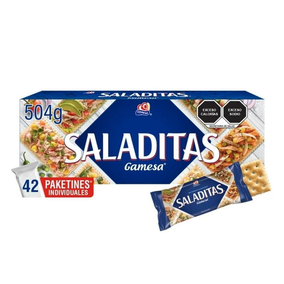 Galletas Gamesa Saladitas 42 paketines individuales de 12 g c/u