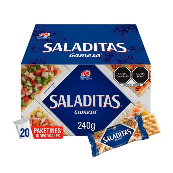 Galletas Gamesa Saladitas 20 paketines individuales 12 g c/u