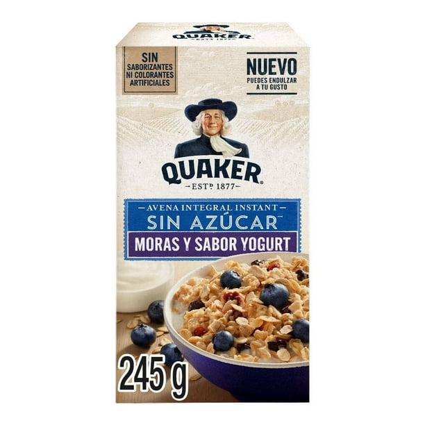 Avena integral Quaker instant sin azúcar moras y yogurt 245 g