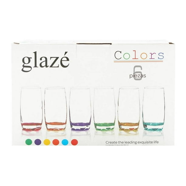 Juego de Vasos de Vidrio Glaze 6 Piezas