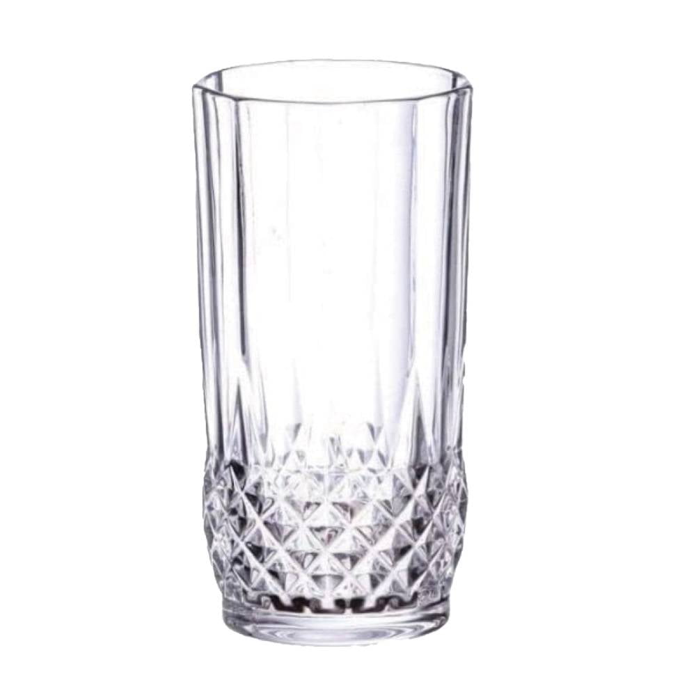 Bandesun Juego de 6 vasos de cristal de cocina con patrón de diamante (12  onzas gris), para agua, cóctel, leche, jugo y bebidas.