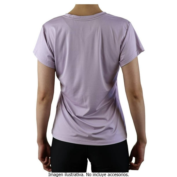 Camiseta Cuello V Wilson Deslavada 71592 Mujer Gym Fitness - Agaval
