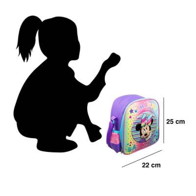 Lonchera Para Niña De Kinder Marca Ruz Mod Minnie Multicolor Color Lila