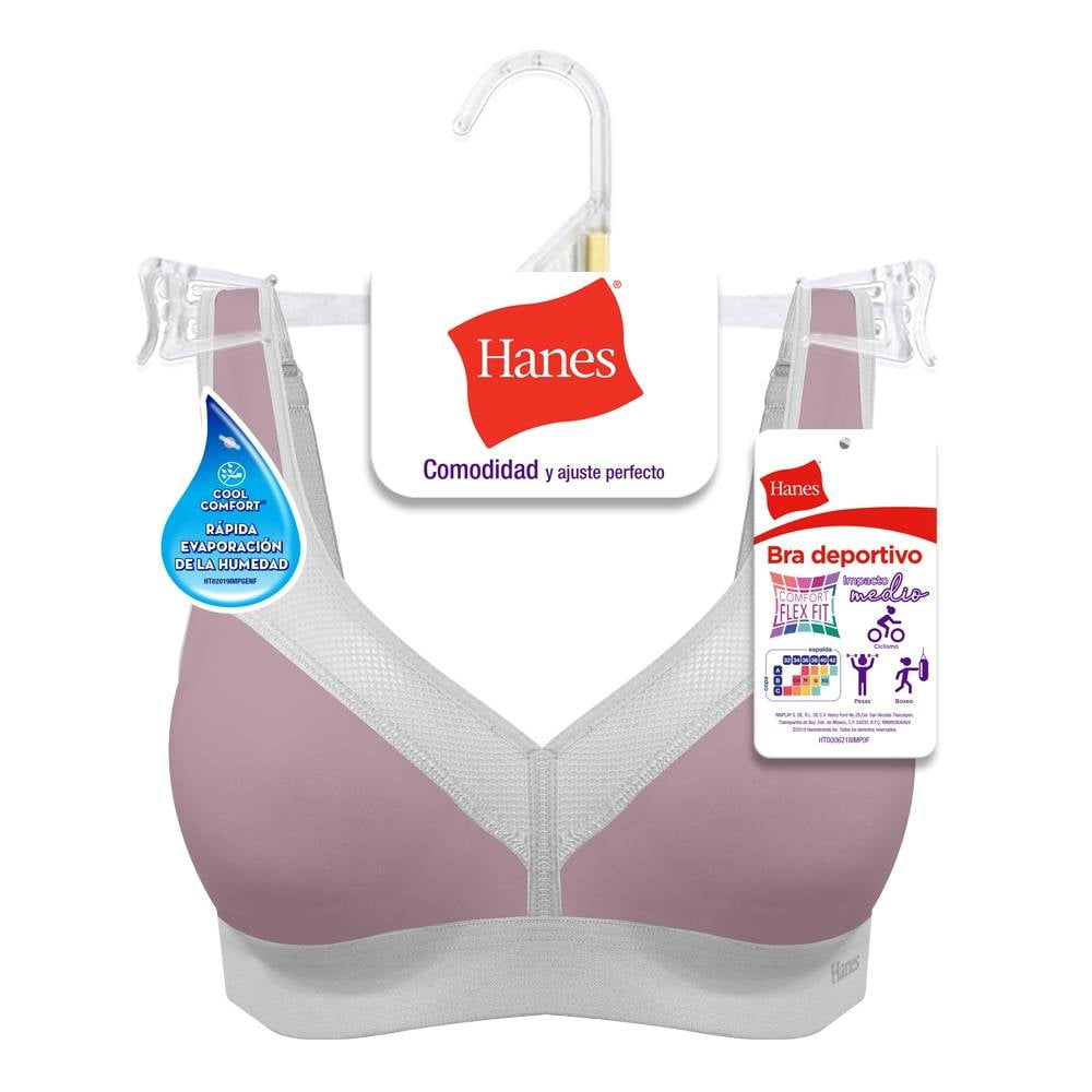  Hanes Brasier deportivo negro, brasier inalámbrico