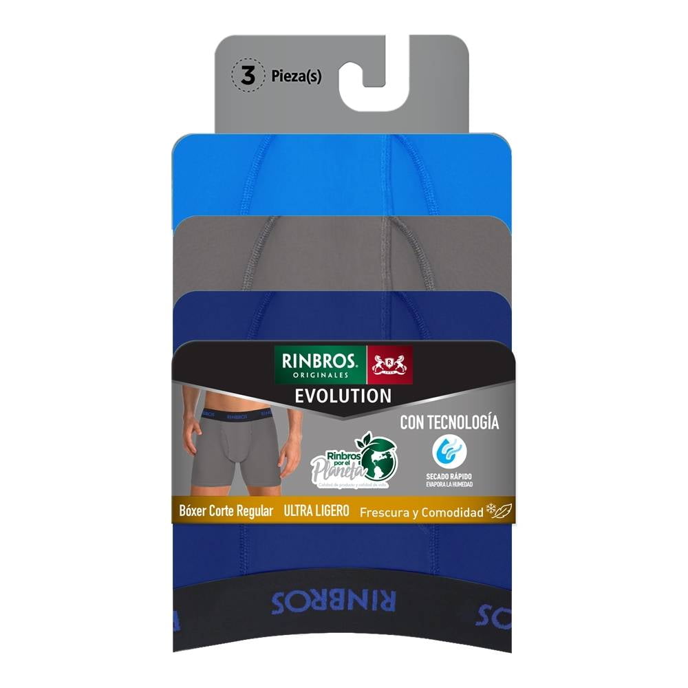 Boxer Rinbros Originales Talla G Corte Regular Ultraligero Multicolor 3 Piezas Walmart