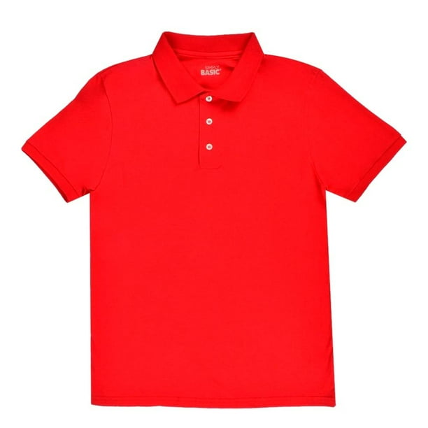 Playera Simply Basic para Hombre, Rojo Tipo Polo Talla G