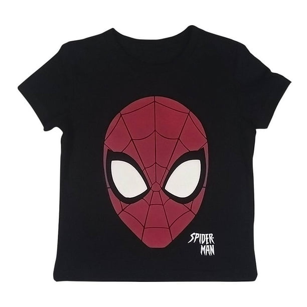 Playera Marvel Spiderman Para niño, rostro, negro, talla 2