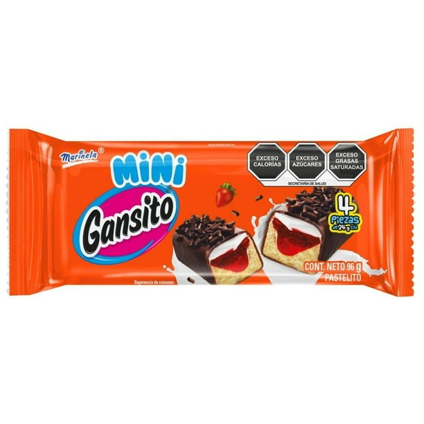 Pastelito Marinela mini gansito flow pack 4 piezas 96 g