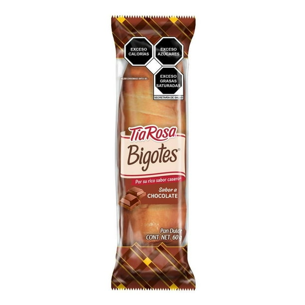 Bigotes Tía Rosa relleno sabor chocolate 60 g