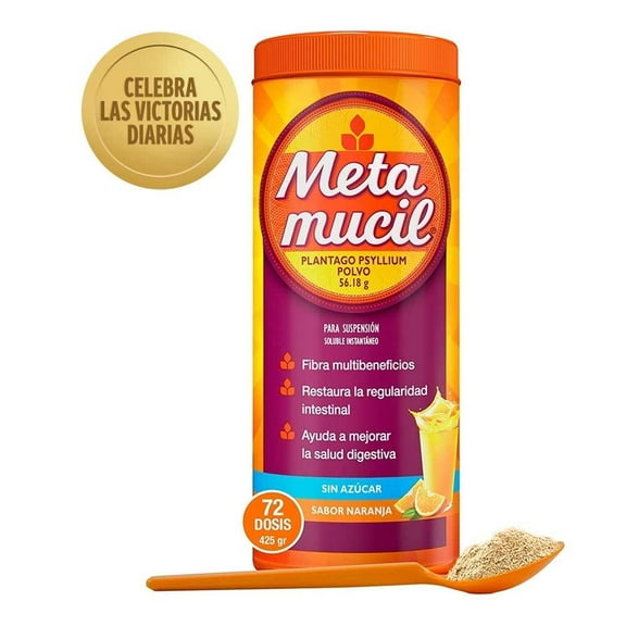 Fibra natural Metamucil sabor naranja tarro de 425 g - 72 dosis