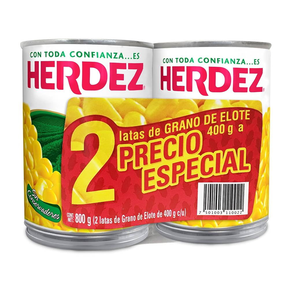 Granos de elote Herdez 2 latas de 400 g c/u | Walmart