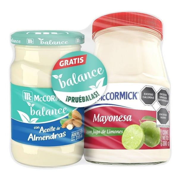 Mayonesa McCormick con limón 390 g + Aderezo de Mayonesa Balance