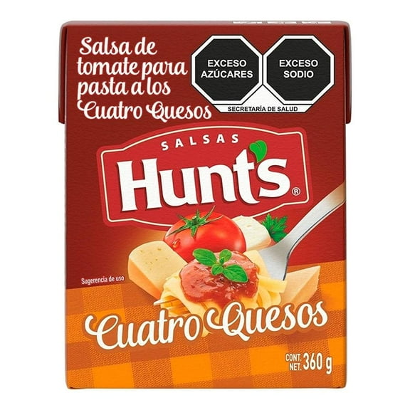 Salsa para pasta Hunts de tomate a los cuatro quesos 360 g