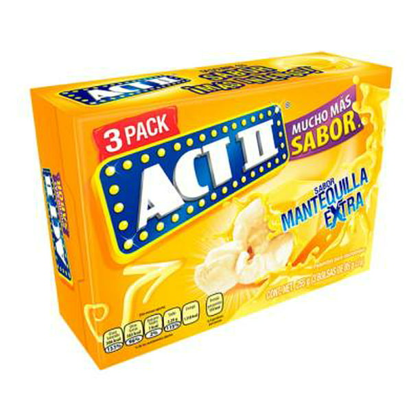 Palomitas ACT II para Microondas sabor Extra Mantequilla 270g