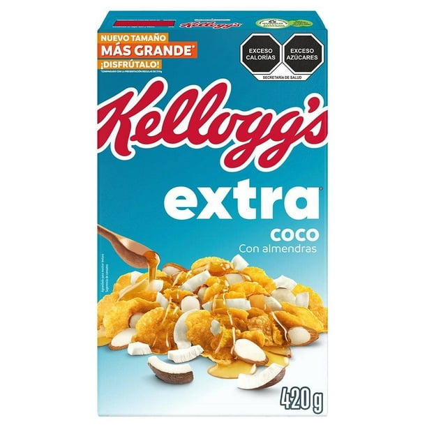 Cereal Kellogg's Extra sabor a coco mezclado con almendras rebanadas de 420  g