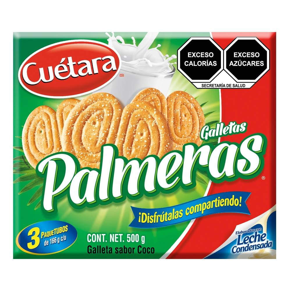 Galletas Cuétara Palmeras Sabor Coco 3 Paquetubos De 166 G Cu Walmart 