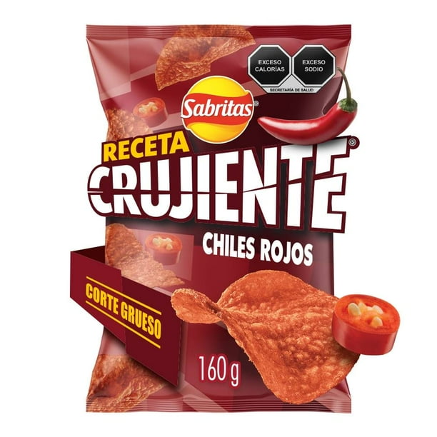 Papas fritas Sabritas Receta Crujiente sabor chiles rojos 160 g | Walmart