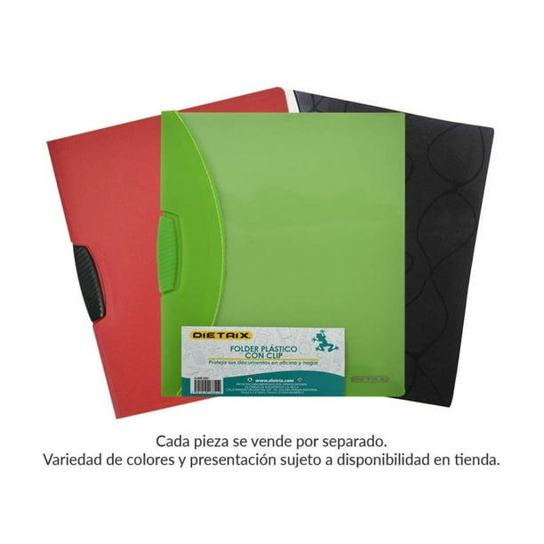 Folder Dietrix Plástico Tamaño Carta Varios Colores 1 Pza Walmart 2856