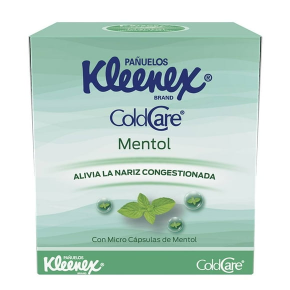 Pañuelos desechables Kleenex Cold Care mentol 60 pzas