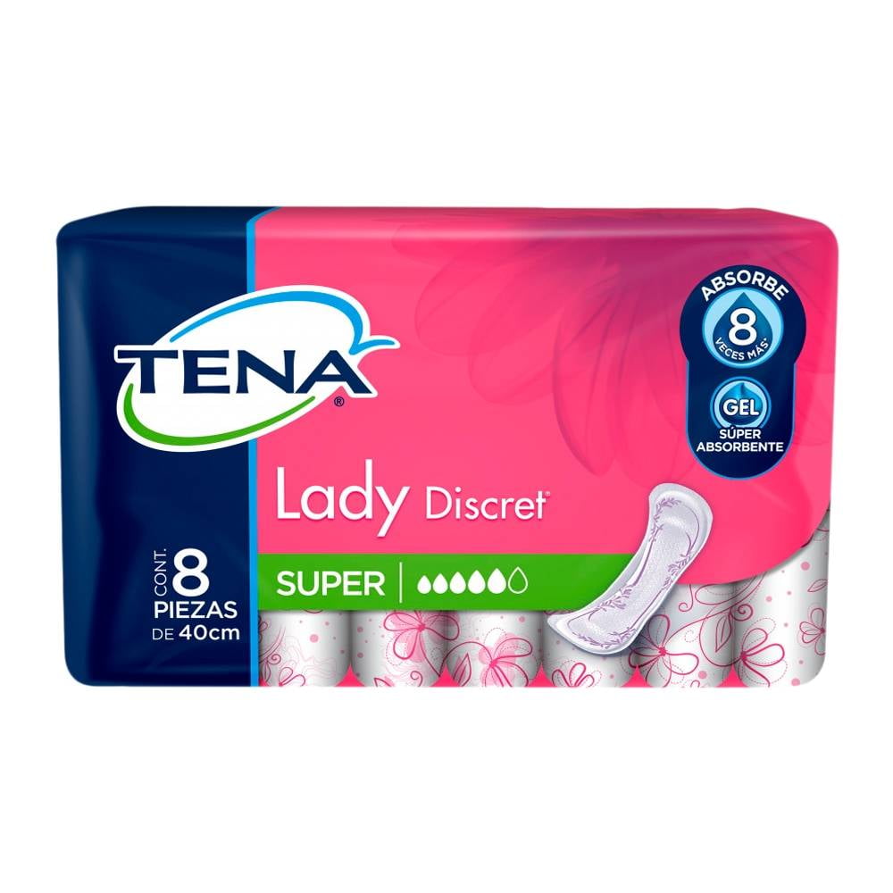 Toallas para incontinencia abundante Tena Lady Discret super 8 pzas