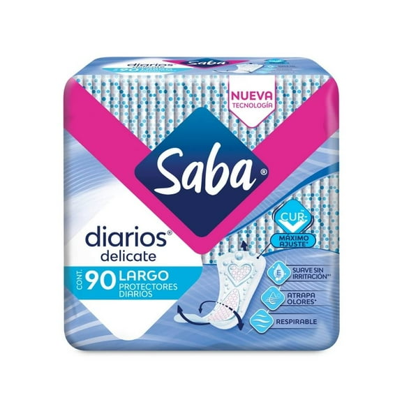 Protectores diarios Saba delicate largo 90 pzas