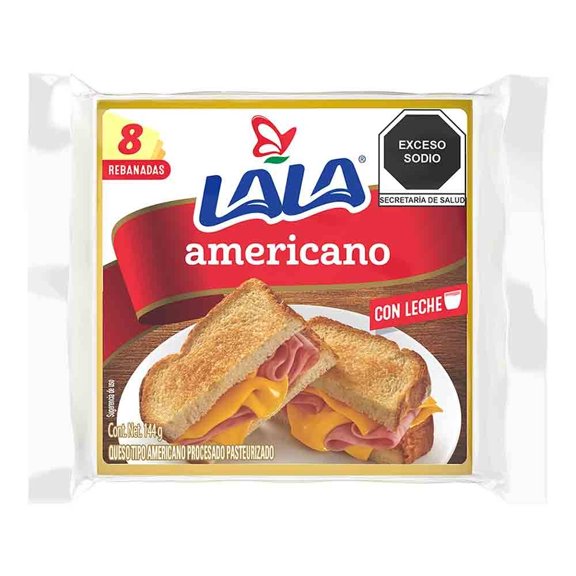 Queso americano Lala 144 g 8 rebanadas