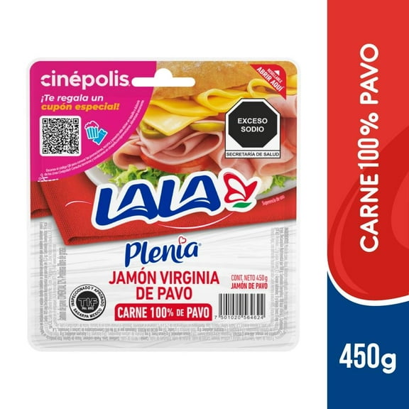 Jamón de pavo Lala Plenia virginia 450 g