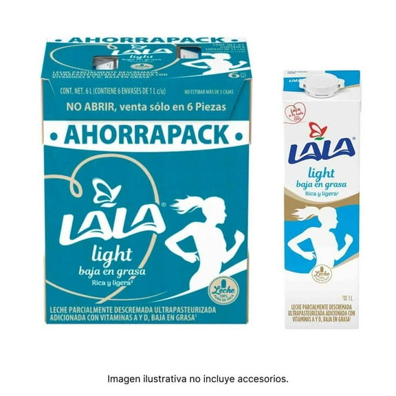 Leche Lala light 6 pzas 1 l c/u