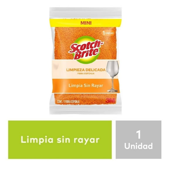 Fibra esponja Scotch Brite 3M cocina cero rayas 1 pza