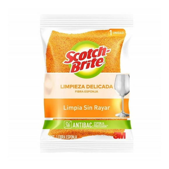 Fibra esponja 3M Scotch Brite para cocina cero rayas grande 1 pza