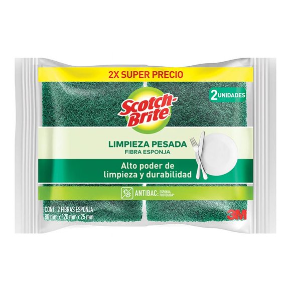 Fibra esponjas Scotch Brite grandes 2 pzas