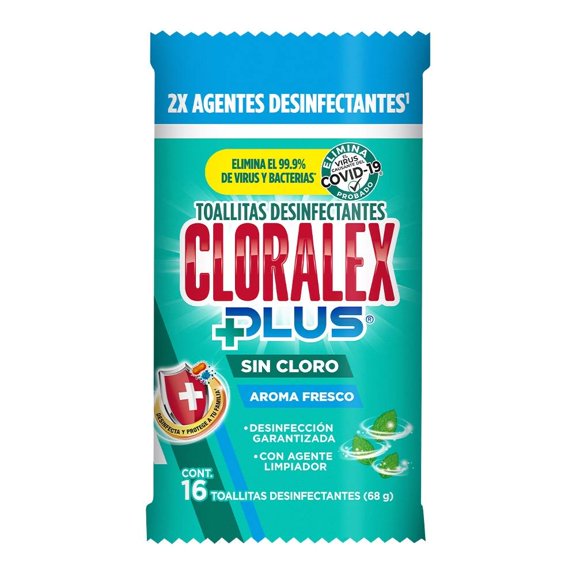 Toallitas desinfectantes Cloralex sin cloro 16 pzas