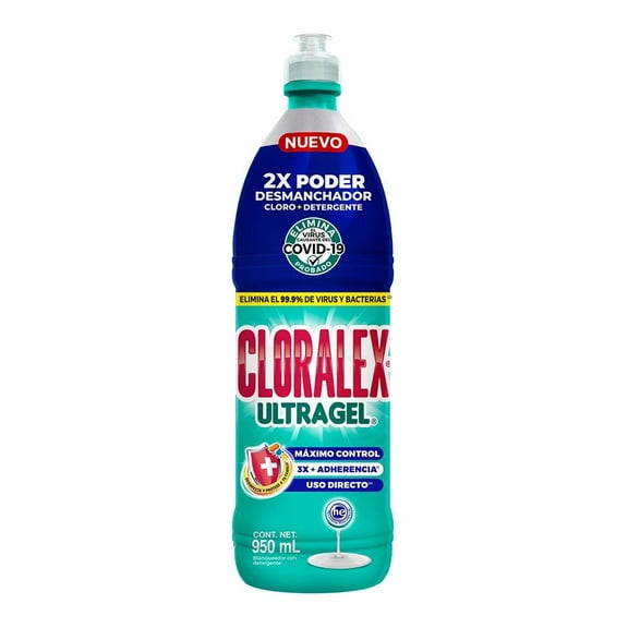 Blanqueador con detergente Cloralex Ultra Gel fórmula visible 950 ml