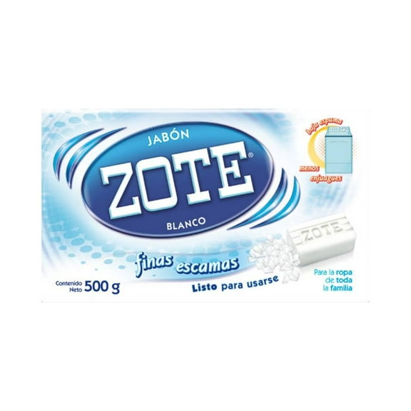 Jabón Zote en barra blanco finas escamas 500 g