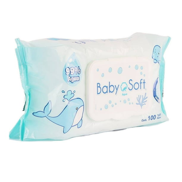 Toallitas húmedas Baby Soft 99% agua 100 pzas