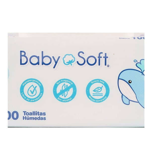 Toallitas húmedas Baby Soft 99% agua 100 pzas
