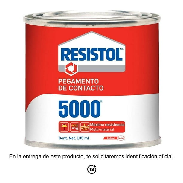 Pegamento de contacto Resistol 5000 multi-material súper transparente 135 ml