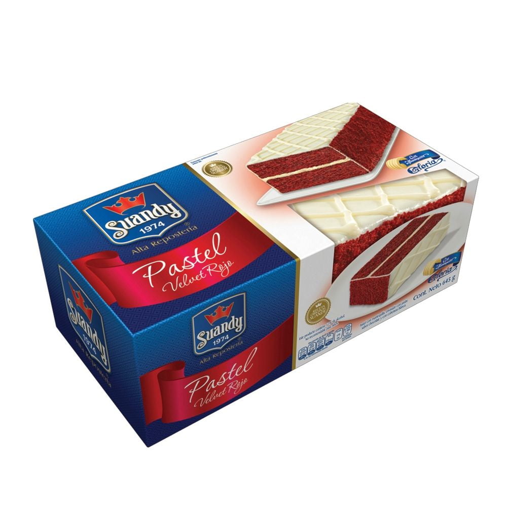 Pastel Suandy sabor velvet rojo 645 g | Walmart