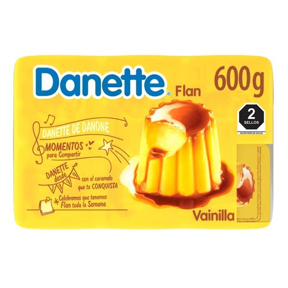 Flan Danette sabor vainilla con caramelo 6 pzas de 100 g c/u