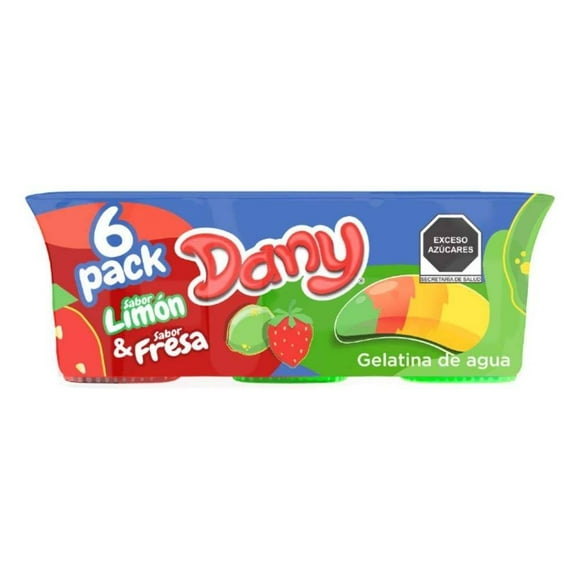 Gelatina de agua Dany sabor fresa y limón 6 pack 125g c/u