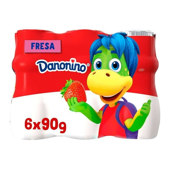 Producto lácteo bebible Danonino fresa 6 pzas de 90 g c/u