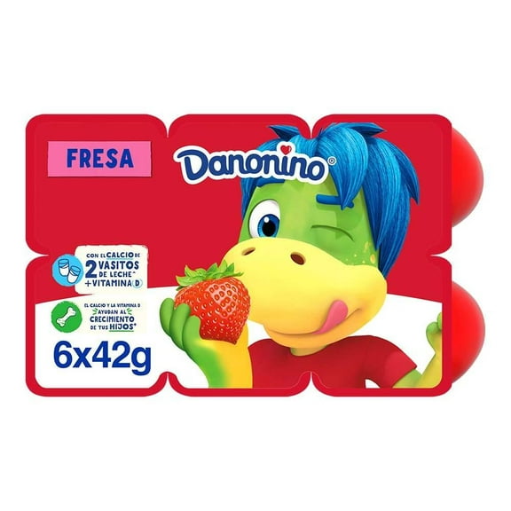 Queso petit suisse Danonino fresa 6 pzas de 42 g c/u