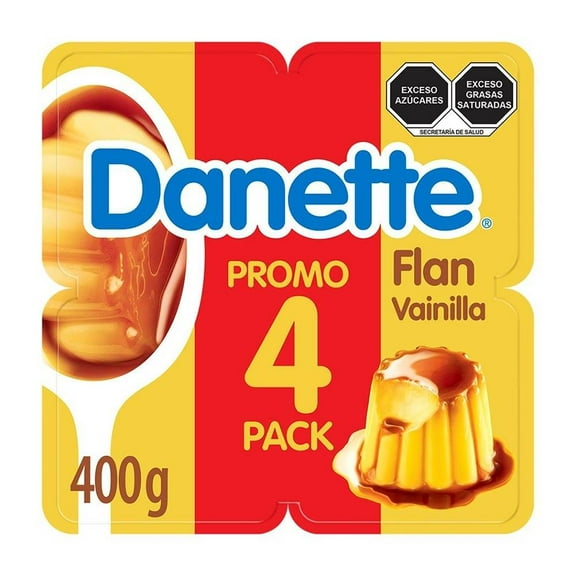 Flan Danette sabor vainilla 4 pzas de 100 g c/u