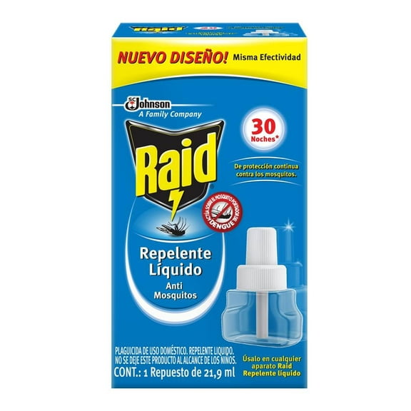 Insecticida Raid repelente líquido 1 repuesto 21.9 ml