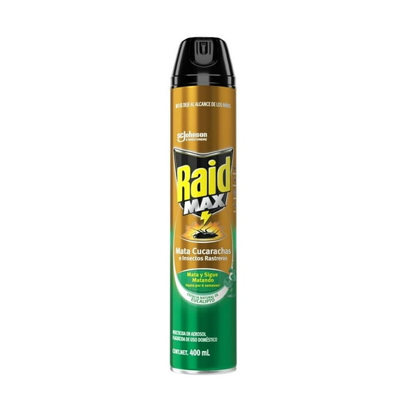 Insecticida Raid Max esencia natural de eucalipto en aerosol 400 ml