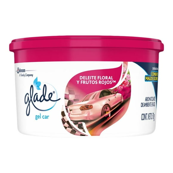 Aromatizante Glade Car para Auto Deleite Floral y Frutos Rojos en Gel 1 pza